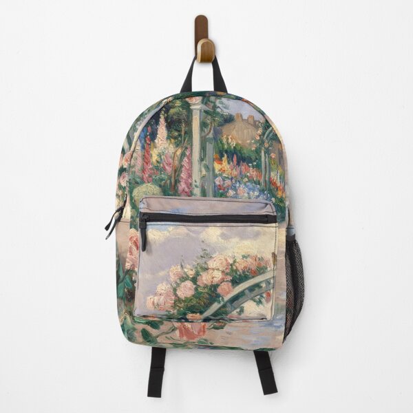 Item preview, Rose Garden After Rain – Monet Inspired Impressionist French Cottage Garden Wall Art designed and sold by Tamas Das.