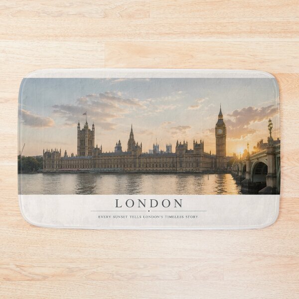 Item preview, London Sunset Travel Poster | Big Ben & Houses of Parliament Fine Art Print designed and sold by Wandered North.