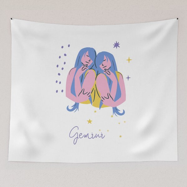 Item preview, Gemini: Gemini Zodiac Sign Retro Celestial Art - Vintage Astrology designed and sold by thegreatblip.