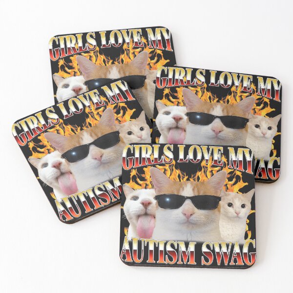 Item preview, Girls Love My Autism Swag Autistic Cats Neurodiversity Pride designed and sold by CharlieConon.