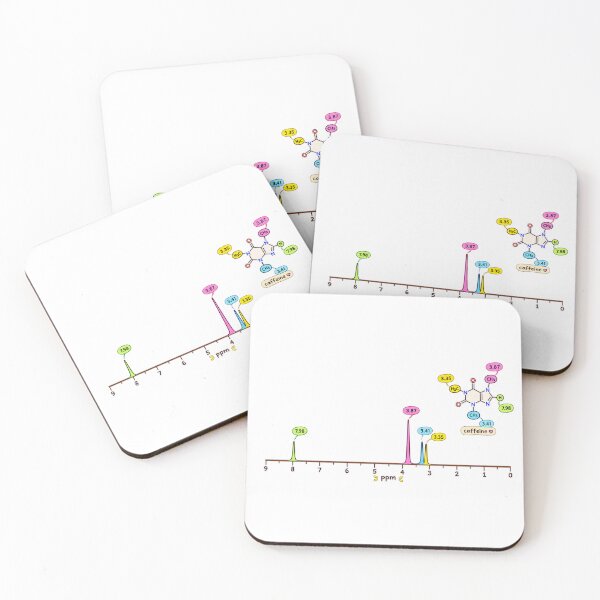 Item preview, Caffeine Molecule 1H NMR Spectrum Chemistry Diagram designed and sold by EntropyThreads.