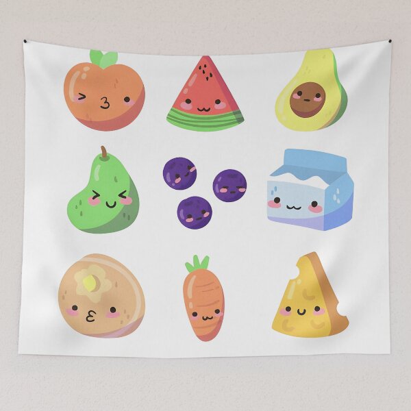 Item preview, Cute Kawaii Food Stickers with Textured Style designed and sold by daviddisiniga.