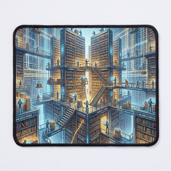 Item preview, Futuristic AI Data Architecture Vault Isometric Sci-Fi Library designed and sold by Michaelragheb.
