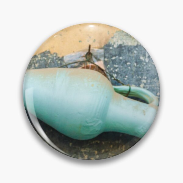 Item preview, Turquoise Ceramic Jug Hanging On Weathered Textured Wall With Peeling Paint Rustic Decor designed and sold by Nmallia.