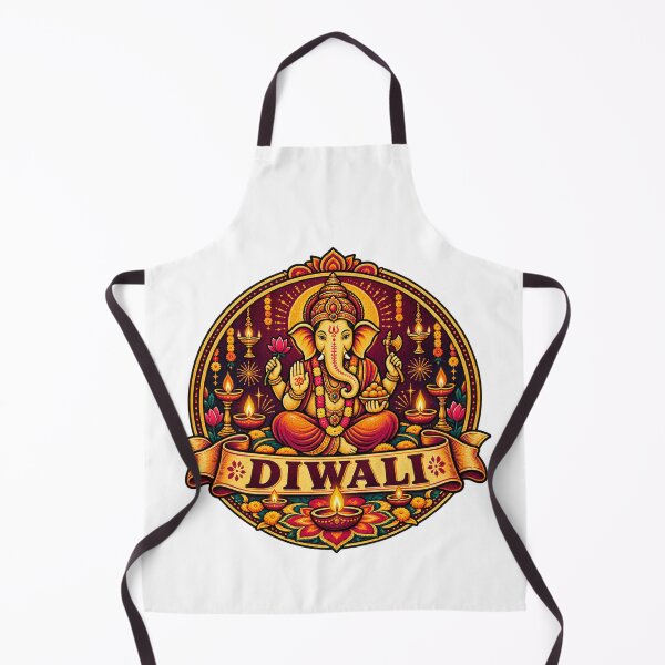 Item preview, Ganesha Silhouette Diwali Badge – Vintage Festival Retro Design designed and sold by Globalcitytees.