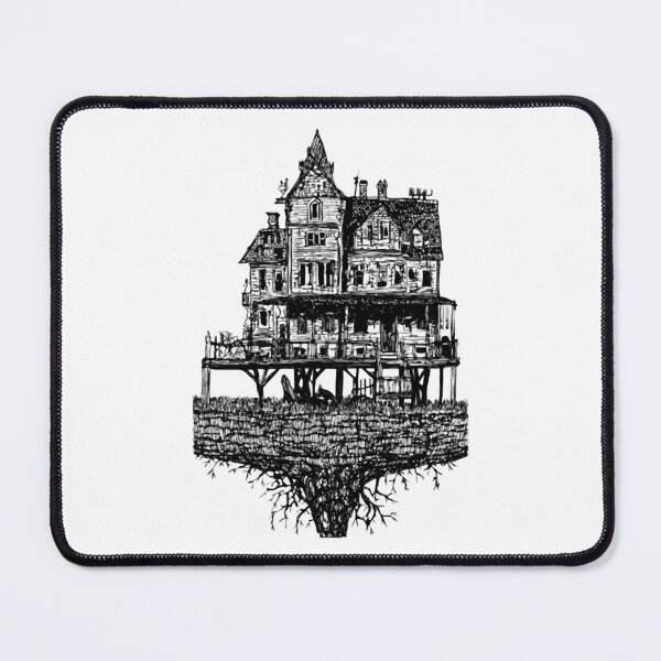 Item preview, Rootbound Manor Haunted Gothic House Floating Island Graphic designed and sold by Blackthorn-ink.