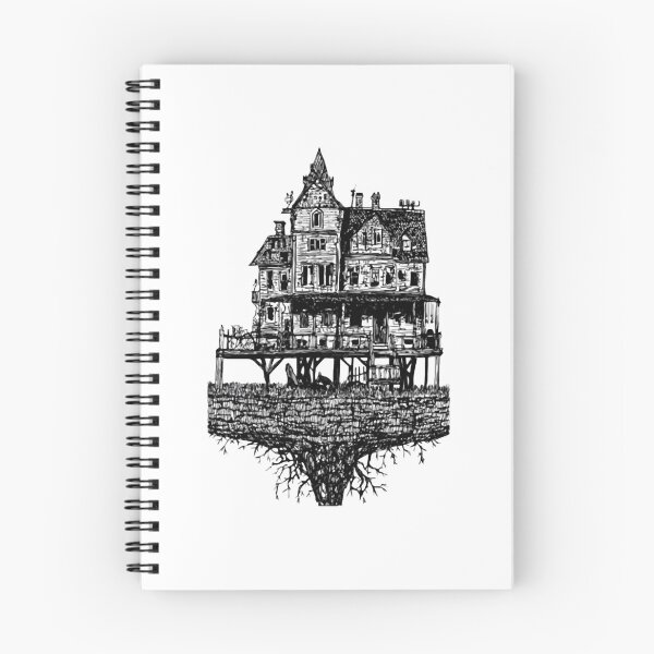 Item preview, Rootbound Manor Haunted Gothic House Floating Island Graphic designed and sold by Blackthorn-ink.