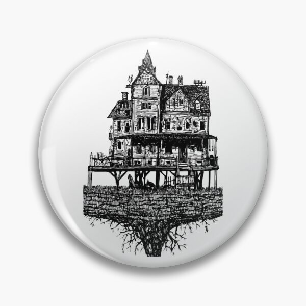 Item preview, Rootbound Manor Haunted Gothic House Floating Island Graphic designed and sold by Blackthorn-ink.