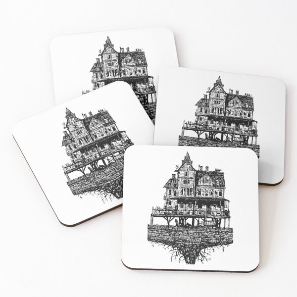 Item preview, Rootbound Manor Haunted Gothic House Floating Island Graphic designed and sold by Blackthorn-ink.