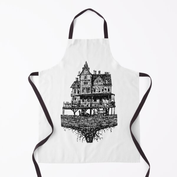 Item preview, Rootbound Manor Haunted Gothic House Floating Island Graphic designed and sold by Blackthorn-ink.
