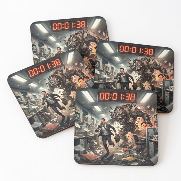 Item preview, Office Deadline Monster Horror Chase Workplace Panic Art designed and sold by Michaelragheb.