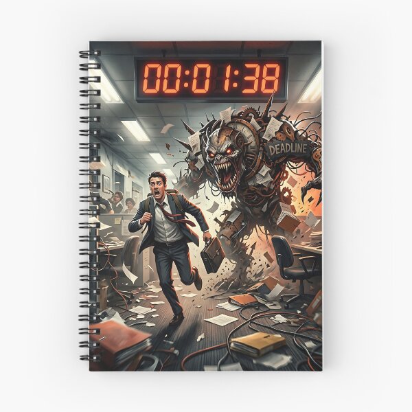 Item preview, Office Deadline Monster Horror Chase Workplace Panic Art designed and sold by Michaelragheb.