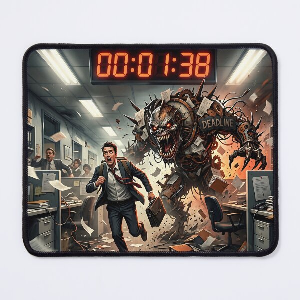 Item preview, Office Deadline Monster Horror Chase Workplace Panic Art designed and sold by Michaelragheb.