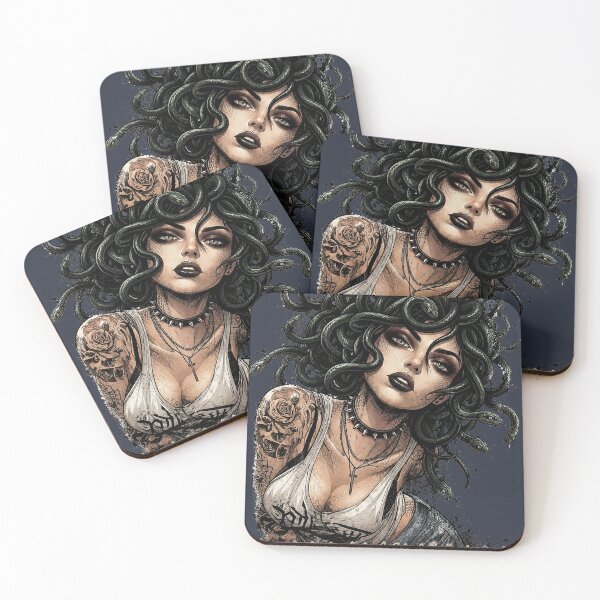 Item preview, Medusa Goth Girl Shirt – Stare If You Dare Gothic Snake Tattoo Graphic Tee designed and sold by rygenr8.