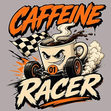 Artwork thumbnail, Caffeine Racer Funny Coffee Cup Racing Coffee Lover Design by RajDeals