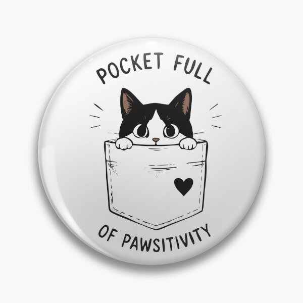 Item preview, Pocket Full of Pawsitivity – Kawaii Tuxedo Cat in a Pocket designed and sold by SociallyDeadClub.