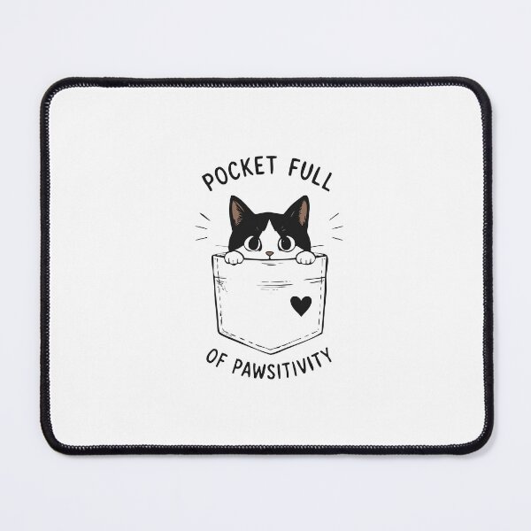Item preview, Pocket Full of Pawsitivity – Kawaii Tuxedo Cat in a Pocket designed and sold by SociallyDeadClub.
