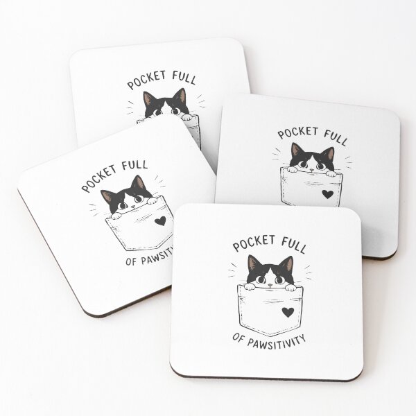 Item preview, Pocket Full of Pawsitivity – Kawaii Tuxedo Cat in a Pocket designed and sold by SociallyDeadClub.