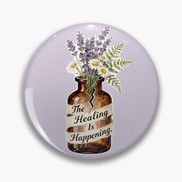Item preview, Healing Journey - The Healing Is Happening, Cracked Apothecary Bottle Lavender Watercolor Mental Health designed and sold by Ideeplyfeltit.