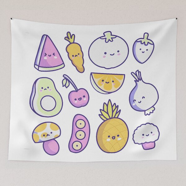 Item preview, Aesthetic Kawaii Fruit & Vegetable designed and sold by daviddisiniga.