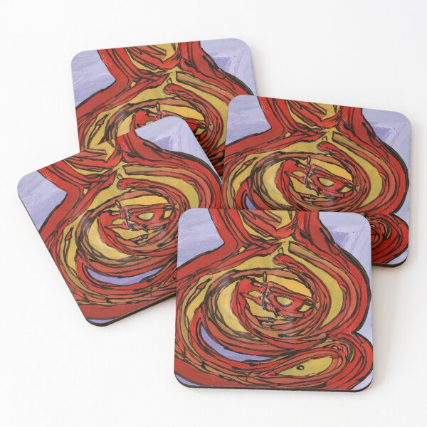 Item preview, Fiery Serpent Spiral – Abstract Painting by Dwaalhaas designed and sold by Dwaalhaas.com.