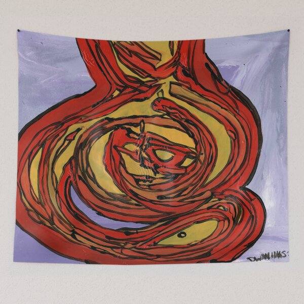 Item preview, Fiery Serpent Spiral – Abstract Painting by Dwaalhaas designed and sold by Dwaalhaas.com.