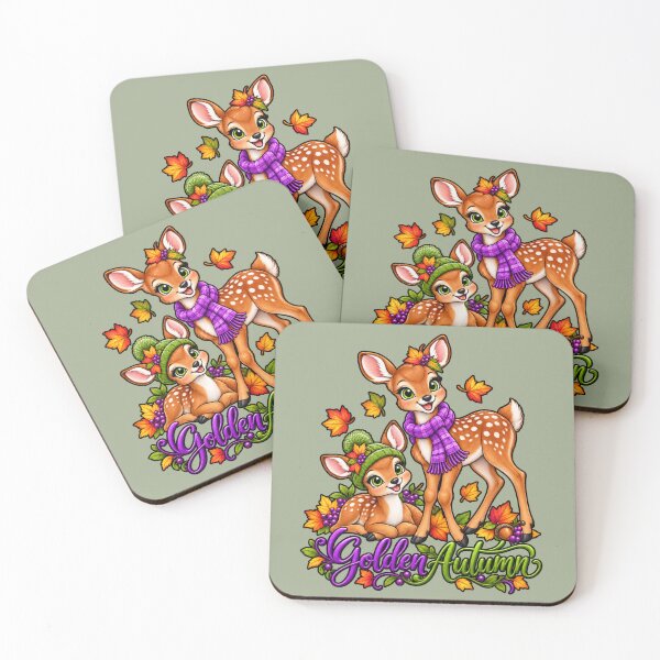 Item preview, Golden Autumn Deer – Cute Fall Fawns designed and sold by Aimetoi.