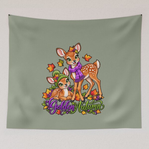 Item preview, Golden Autumn Deer – Cute Fall Fawns designed and sold by Aimetoi.