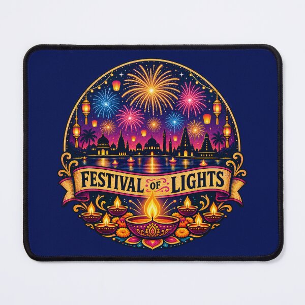 Item preview, Diwali Fireworks Night Sky – Retro Indian Festival Celebration Poster designed and sold by Globalcitytees.