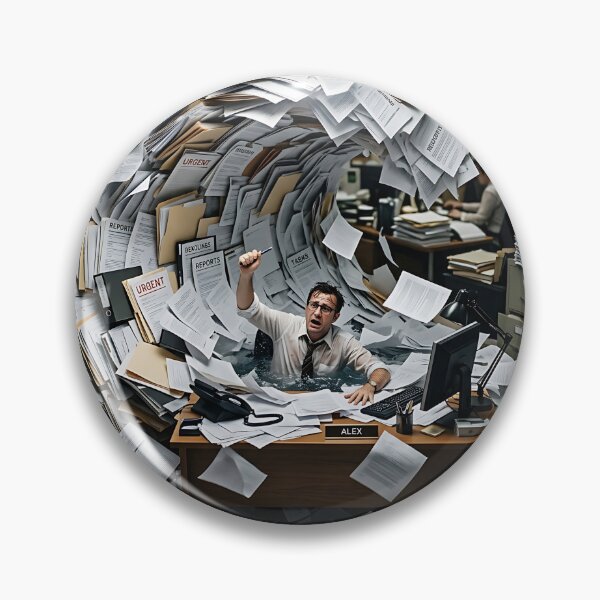 Item preview, Drowning in Paperwork Massive Office Wave Stress Art designed and sold by Michaelragheb.