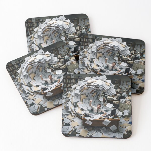 Item preview, Drowning in Paperwork Massive Office Wave Stress Art designed and sold by Michaelragheb.