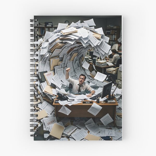 Item preview, Drowning in Paperwork Massive Office Wave Stress Art designed and sold by Michaelragheb.