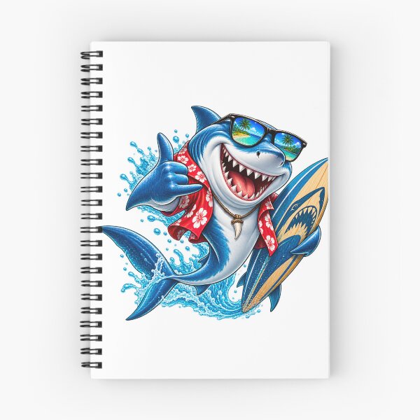 Item preview, shark on vacation surf board designed and sold by Looplk.