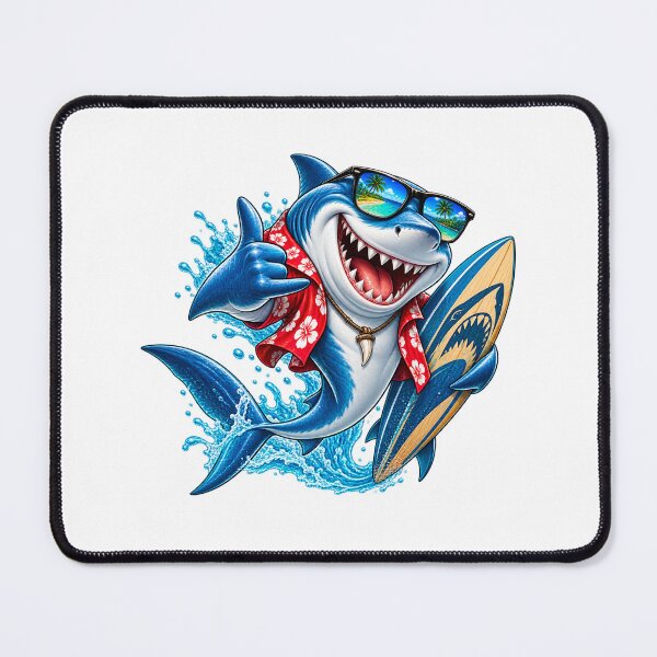 Item preview, shark on vacation surf board designed and sold by Looplk.