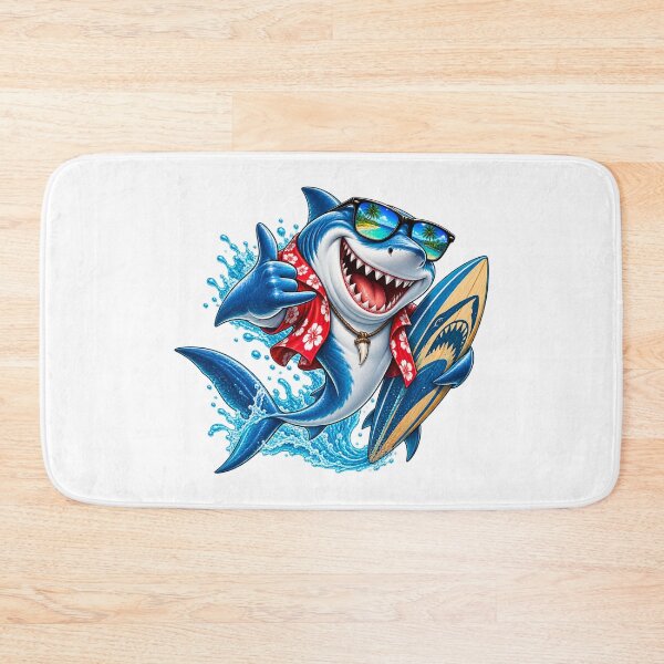 Item preview, shark on vacation surf board designed and sold by Looplk.