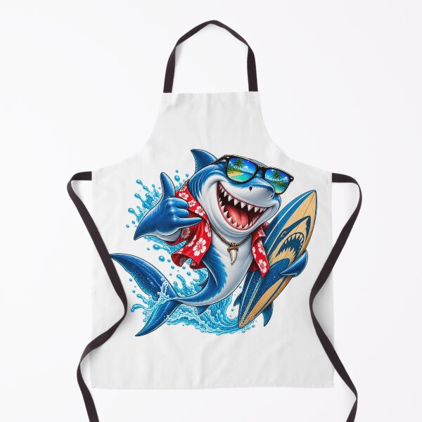 Item preview, shark on vacation surf board designed and sold by Looplk.