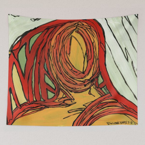 Item preview, Red Tunnel & Ochre Horizon – Outsider Art Design by Dwaalhaas designed and sold by Dwaalhaas.com.