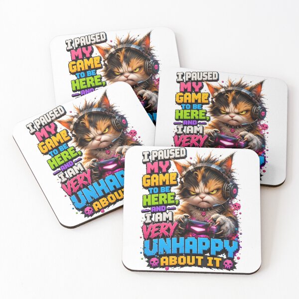 Item preview, I Paused My Game To Be Here Unhappy Gamer Cat designed and sold by Sovereign Supply Co..