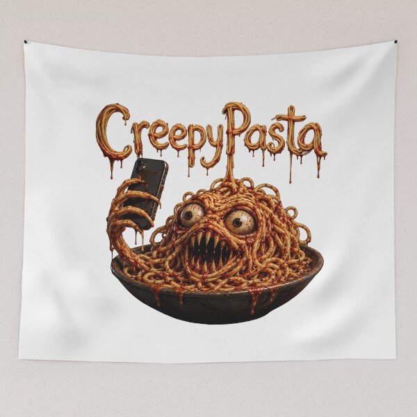 Item preview, Creepy Pasta - Scary Spaghetti Monster Funny Food Horror Art designed and sold by HorrorWorldWeb.