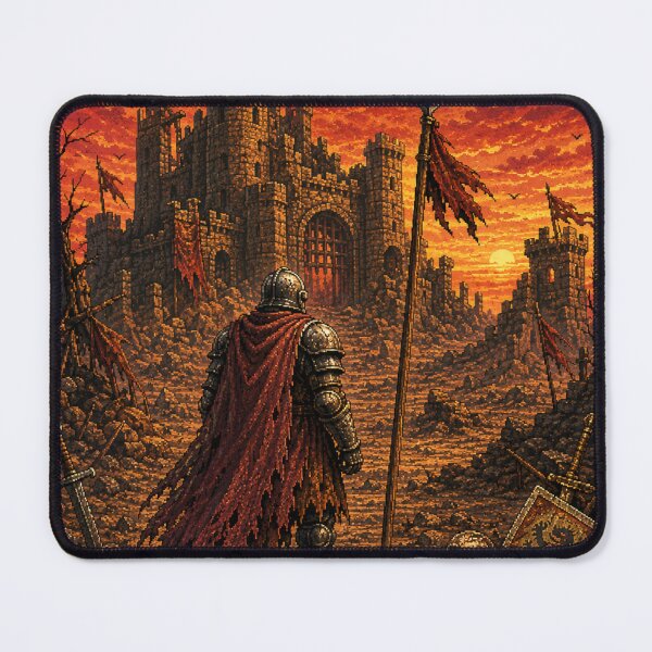 Item preview, Cursed Knight Sunset Poster - Dark Fantasy Wall Art designed and sold by EtermaoDigital.
