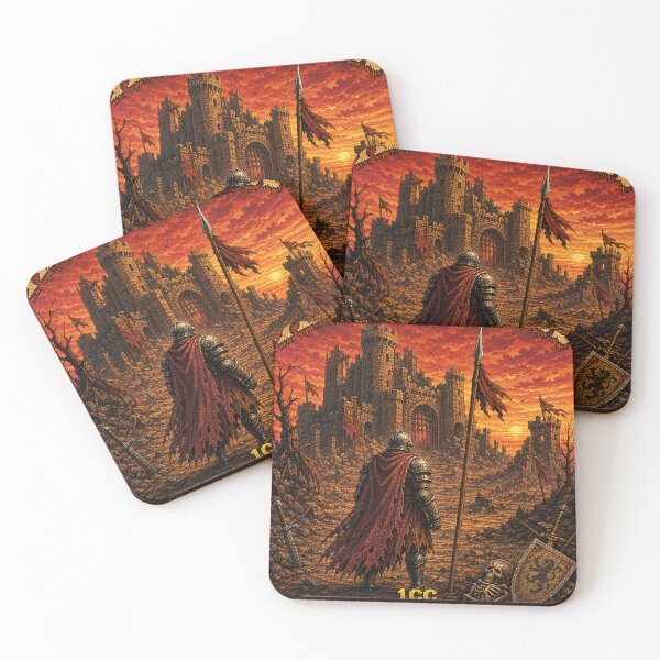 Item preview, Cursed Knight Sunset Poster - Dark Fantasy Wall Art designed and sold by EtermaoDigital.