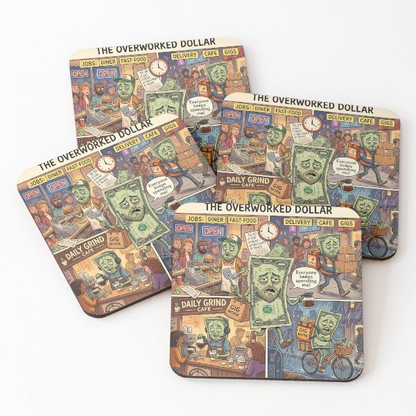 Item preview, Overworked Dollar Working Multiple Jobs Gig Economy Humor designed and sold by Michaelragheb.
