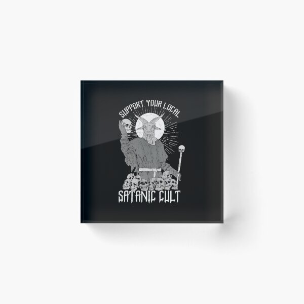 Item preview, Support Your Local Satanic Cult Goat Skull designed and sold by krsherr.