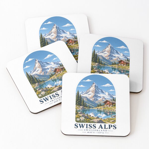 Item preview, Swiss Alps Switzerland Vintage Travel Sticker – Matterhorn Alpine Landscape designed and sold by ChicClicker.
