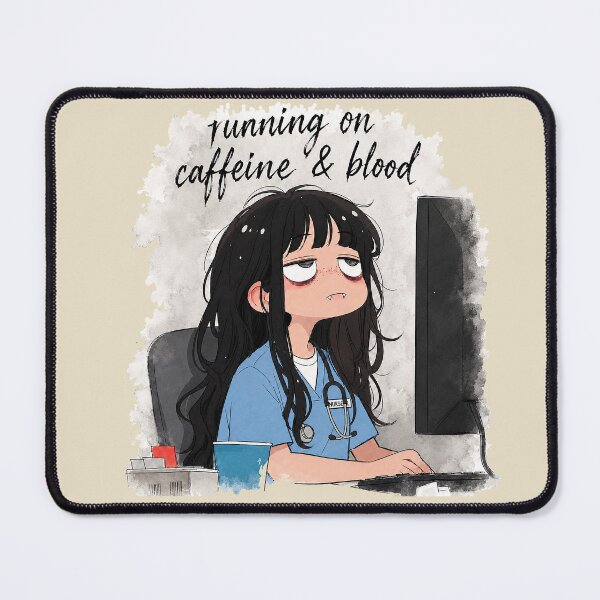 Item preview, Running on Caffeine & Blood Nurse Vampire Shirt | Funny Halloween Nurse Tee designed and sold by rygenr8.