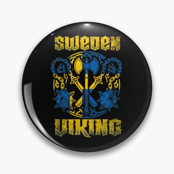 Artikelvorschau, Schwedisches Wikinger-Axt-Flaggenemblem-Design entworfen und verkauft von tommieim.