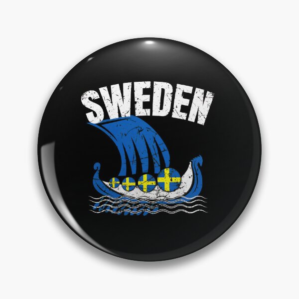 Item preview, Sweden Viking Ship Flag Retro Vintage Design designed and sold by krsherr.
