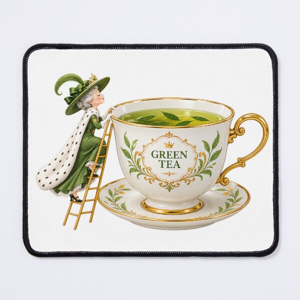 Item preview, Cute Queen Climbing Giant Green Tea Cup designed and sold by ArtNova17.
