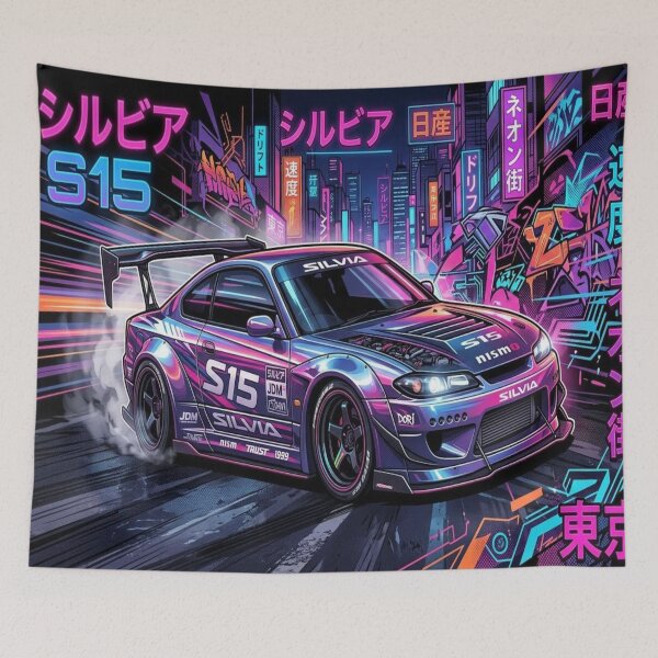 Artikelvorschau, Nissan Silvia S15 Cyber Drift | JDM Neon Art2. entworfen und verkauft von JMAVILA ART.