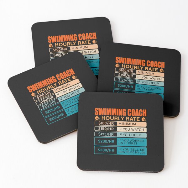 Item preview, Swimming Coach Hourly Rate Funny Design designed and sold by krsherr.